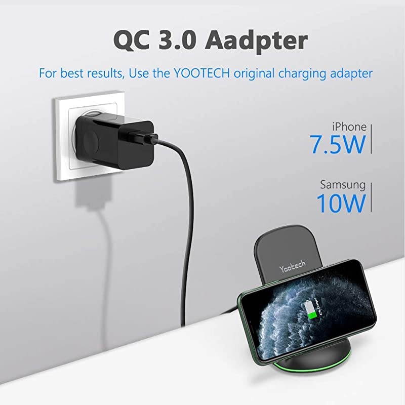 Wireless Charger 10W Max QiCertified Wireless Charging Stand with QC30 AC AdapterCompatible with iPhone SE 20201111 Pro11 Pro MaxXRXS MaxXSX Galaxy S20Note 10Note 10 PlusS10S9