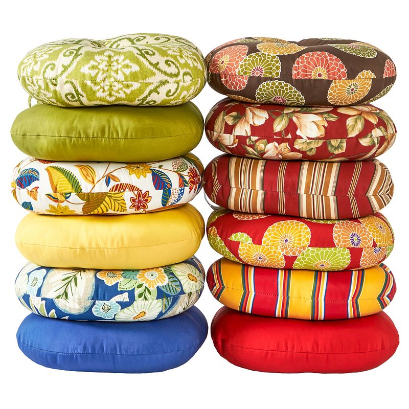 Set of Two 18" Esprit Floral Outdoor Bistro Chair Cushions - Kensington Garden