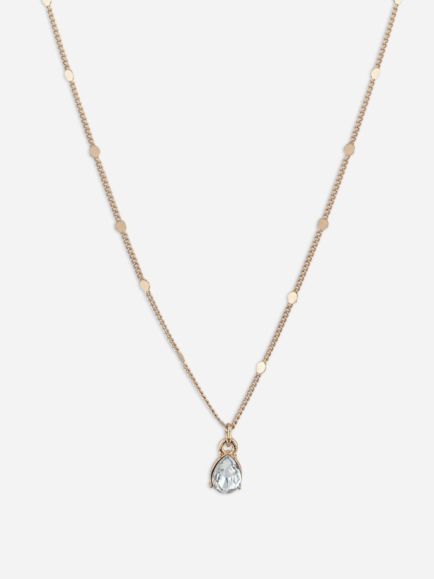 ToniQ Gold Contemporary Cubic Zirconia Studded Beach Stack Layered Women's Necklace