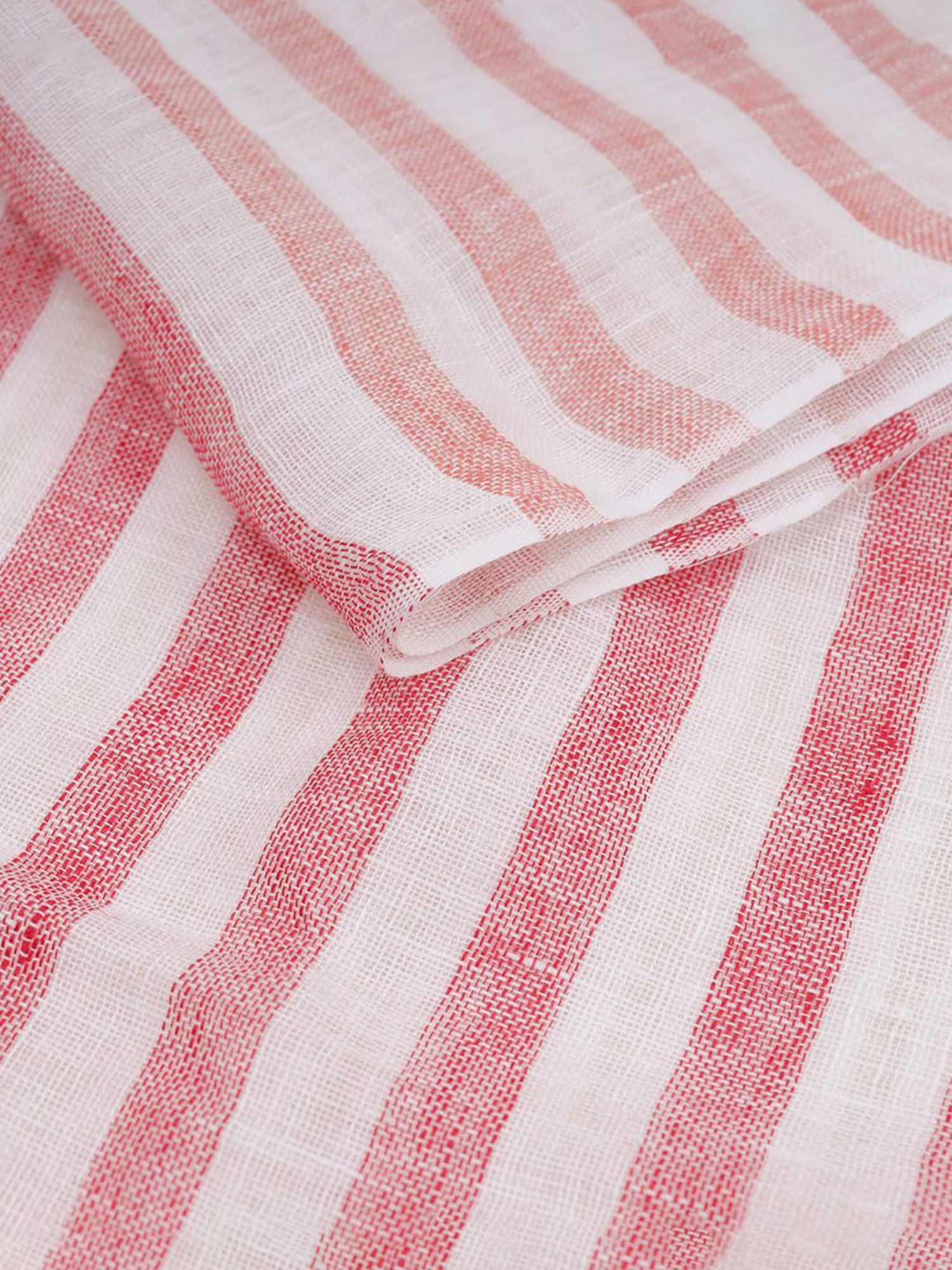 Linen Club Red Striped Pure Linen Stole