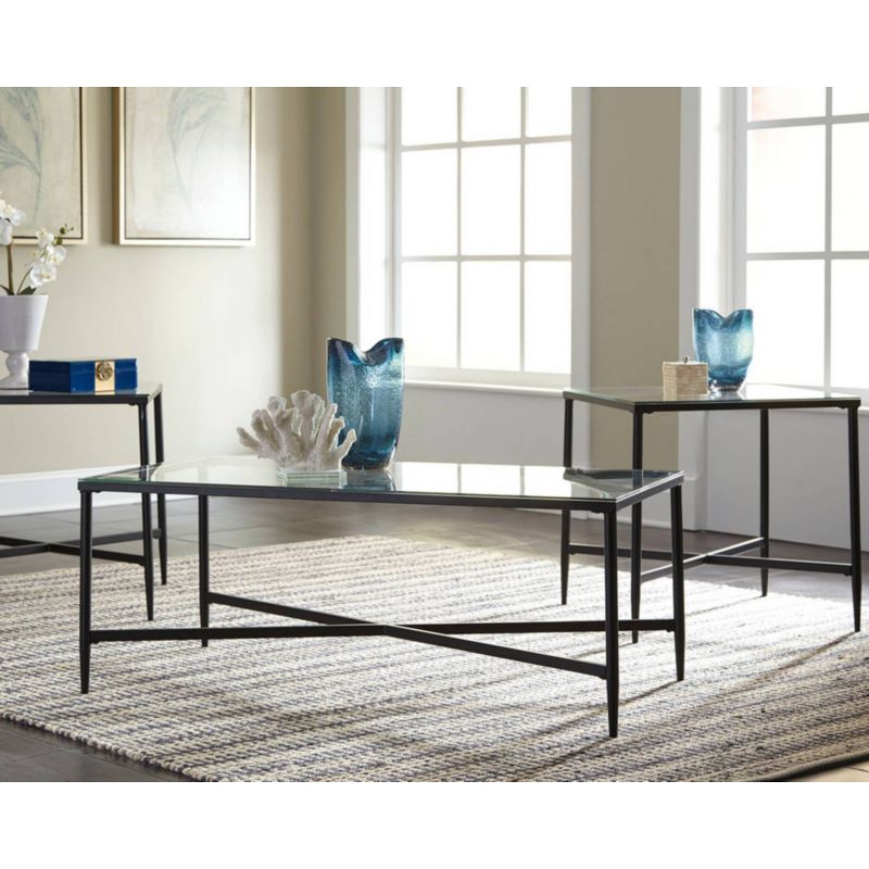 3pc Augeron Coffee and End Table Set Black - Signature Design by Ashley