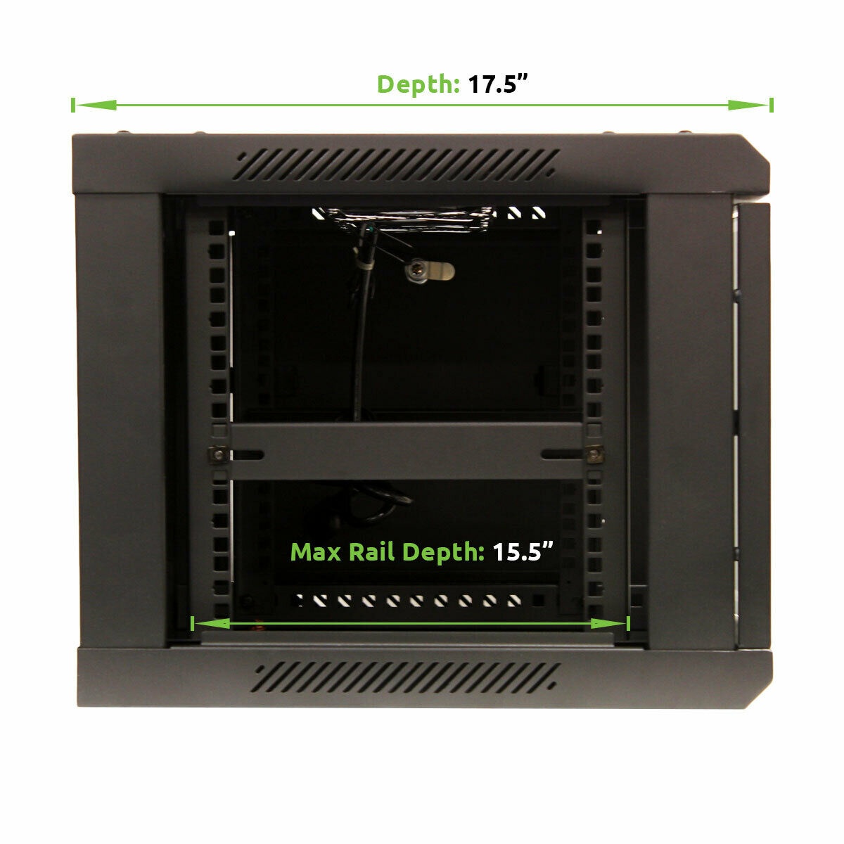 6U Wall Mount Network Server 19" Cabinet Rack Enclosure Glass Door Lock W/Shelf