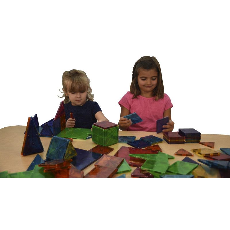 Magna-Tiles 3D Magnetic Building Tiles, Assorted Clear Colors, set of 48