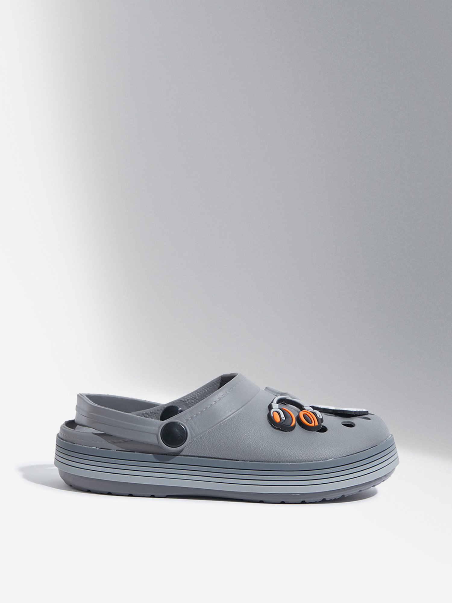 Yellow by Westside Grey Applique-Detailed Clogs