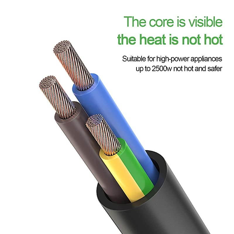 UL Listed  6 Ft 18 AWG 3 Prong AC Wall Power Cord Cable Compatible with Epson BenQ Canon Optoma EPSON Infocus NEC Dell Sony Eiki ViewSonic Projector NEMA 515P to IEC320C13