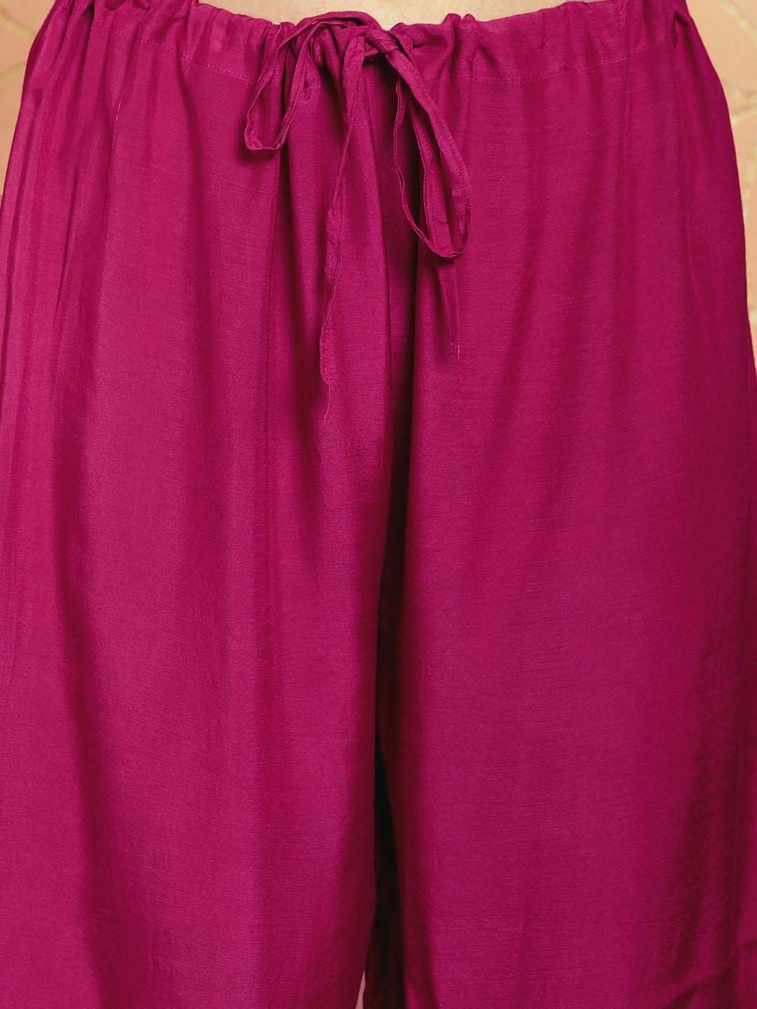 Stylee LIFESTYLE Magenta Embroidered Unstitched Dress Material