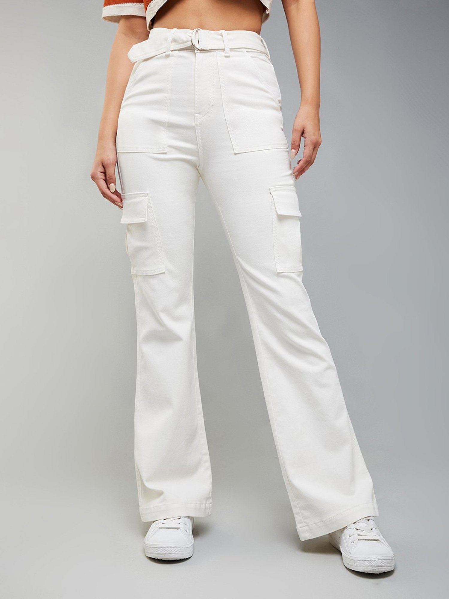 DOLCE CRUDO White Relaxed Fit High Rise Jeans