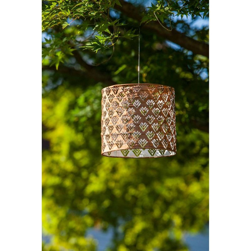 Allsop 8" x 6.5" Soji Stella Drum Solar Outdoor Lantern Copper