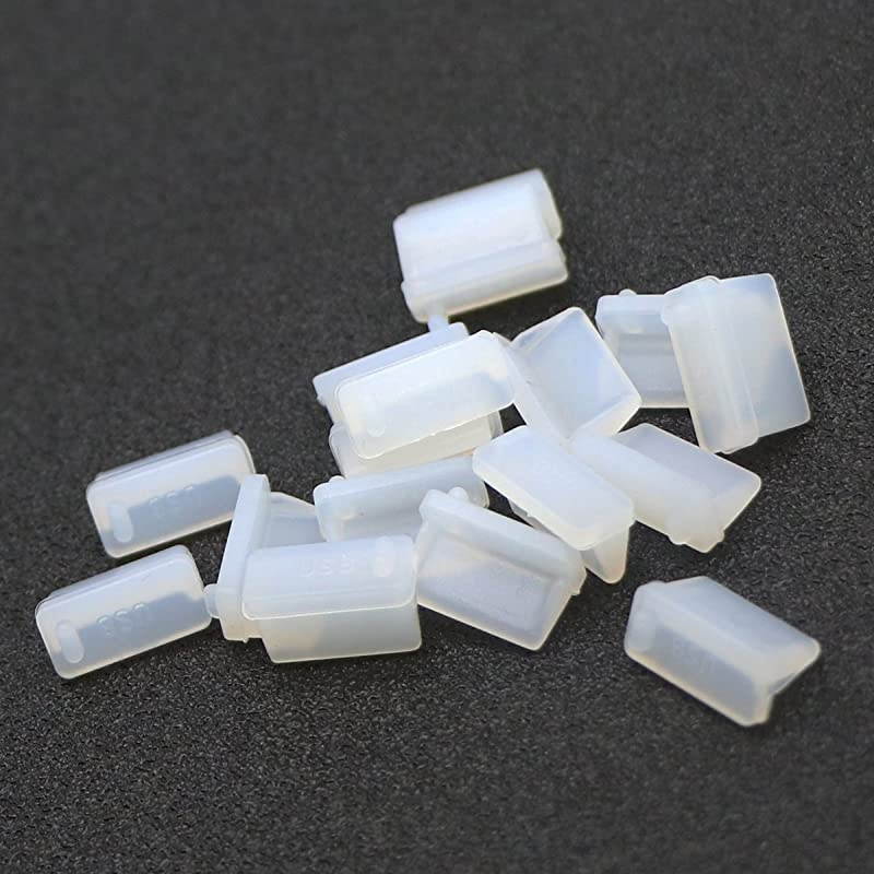 50 PCS Clear Silicone USB Port Cover Anti Dust Protector for USB TypeA Female End 50 PCS Clear