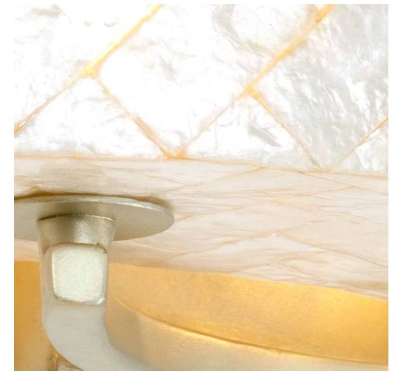 6" Radius 4 Light Vanity Gold Dust Finish/Herringbone Natural Capiz Shell - Varaluz