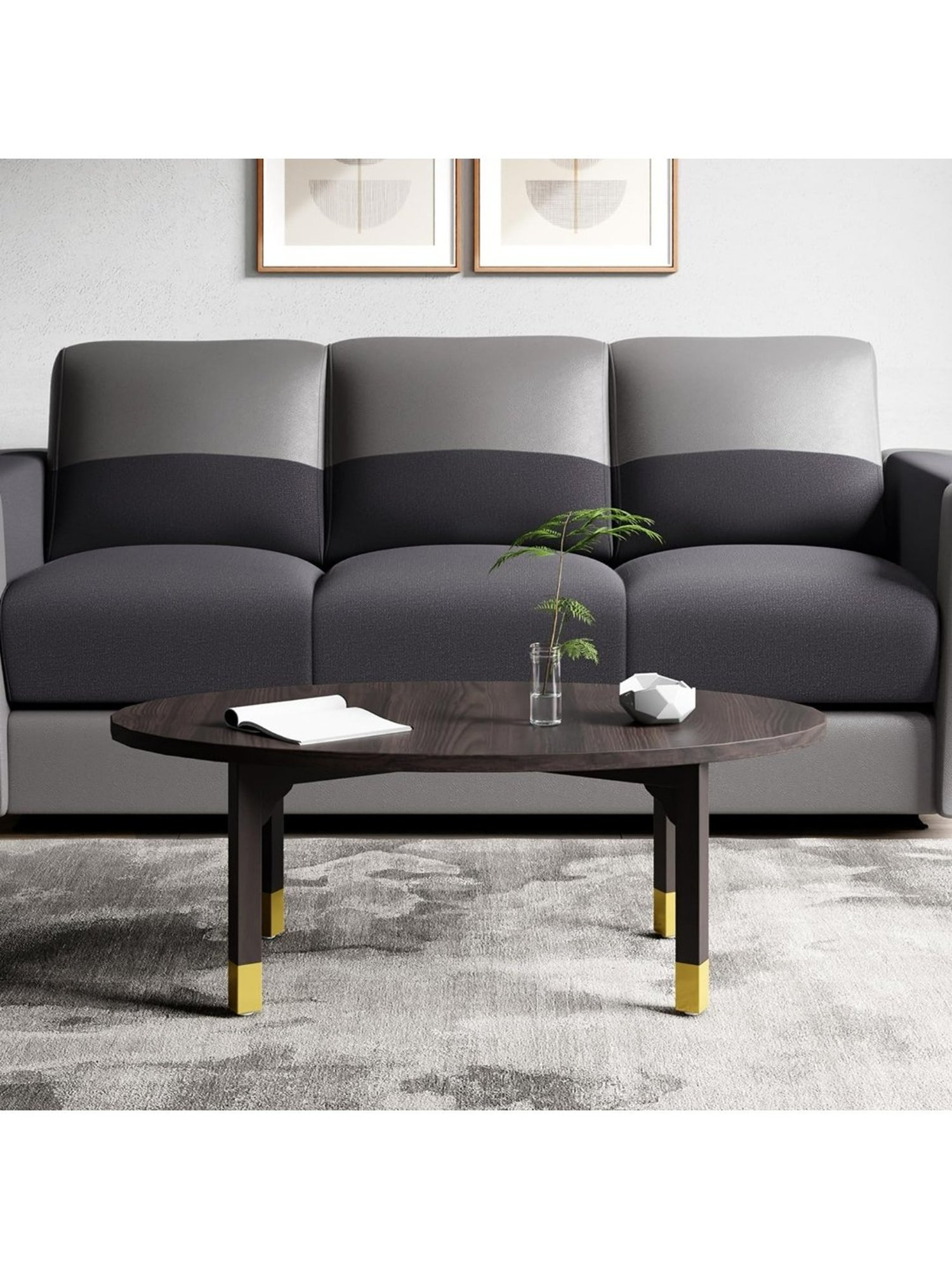 Godrej Interio Oval XL Brown Rose Wood Coffee Table