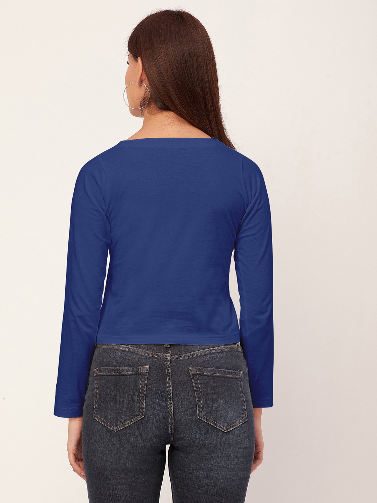 Moomaya Blue Regular Fit Crop Top