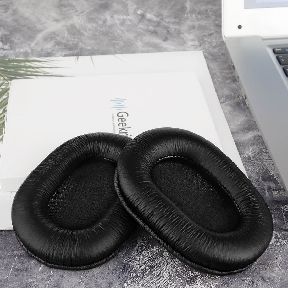 Geekria QuickFit Protein Leather Ear Pads for SONY MDR-7506, MDR-V6, MDR-CD900ST Headphones Replacement Earpads / Ear Cushion / Ear Cups, Headset Ear Cover Repair Parts (Black)