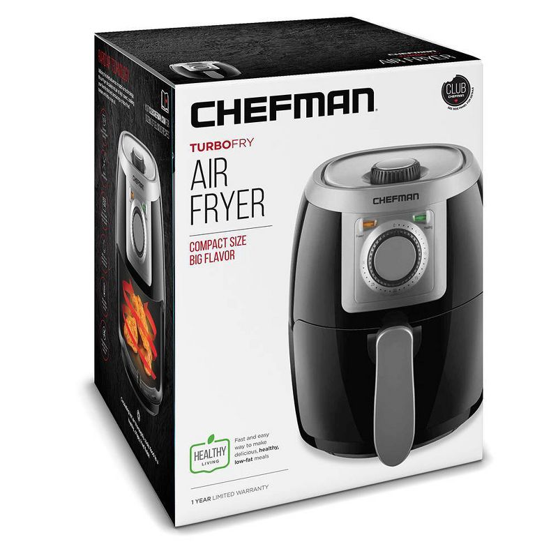 Chefman 2.1qt Analog Air Fryer - Black/Silver