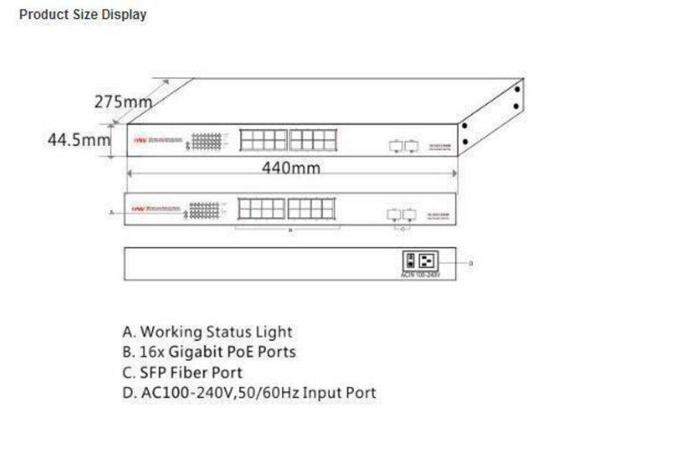 26 Port Gigabit PoE Switch10/100/1000Mbps SFP gigabit optical uplink IEEE802.3at  ONV-POE33024PF-at