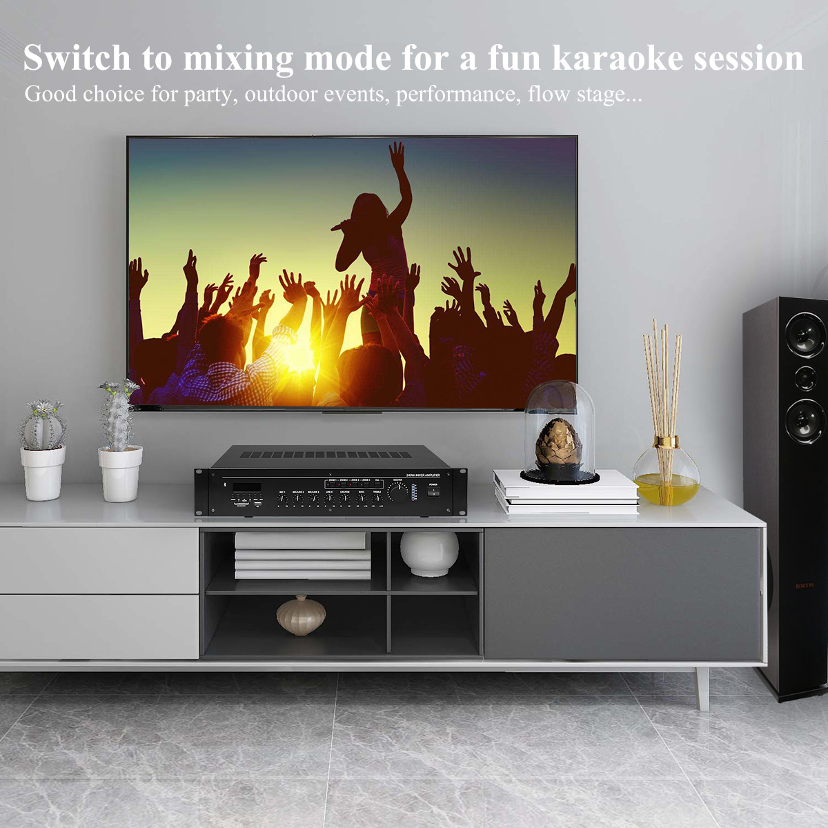 CAMPOTECH Professional Audio Wireless Power Amplifier at 8-16O Mixer Amplifier Mulit-Channel Rack Mount Bridgeable, LED Indicators, Shockproof Binding Posts