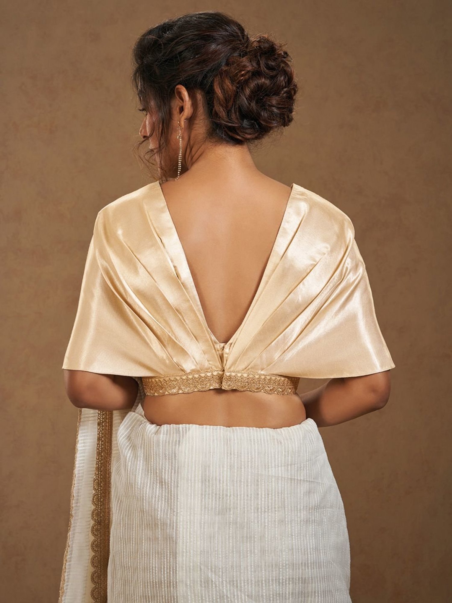 Salwar Studio Beige Embroidered Blouse