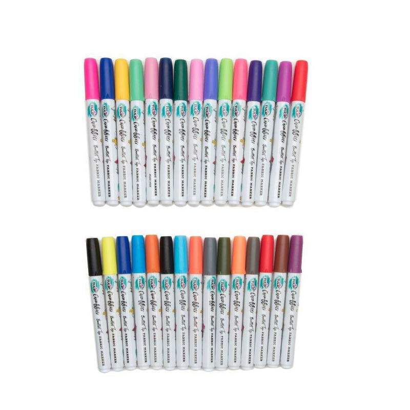 Tulip 30ct Rainbow Graffiti Bullet Tip Fabric Markers