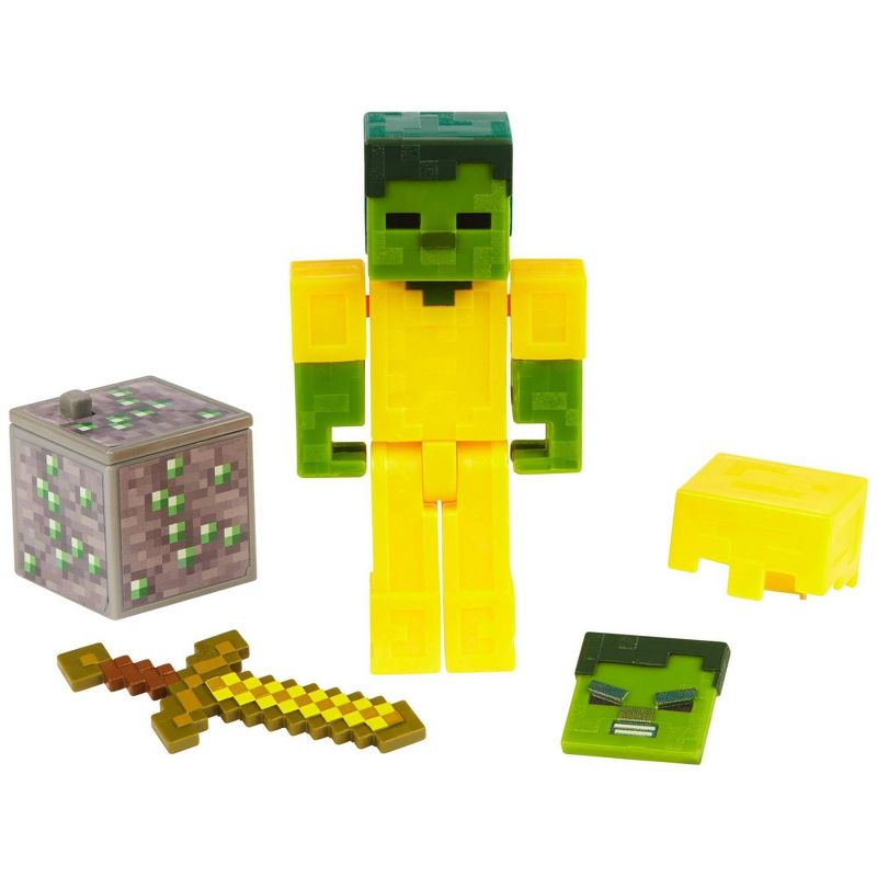 Minecraft Zombie with Gold Armor Mini Figure
