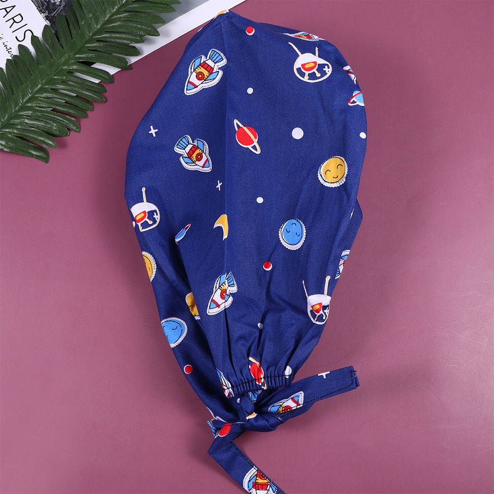 3pcs of One Set Fashion  Hat Cotton Cap Dust-proof Cap Practical Working Hat Headwear for Women Lady Female (Sky Fox + Space Odyssey + Blue Sky)