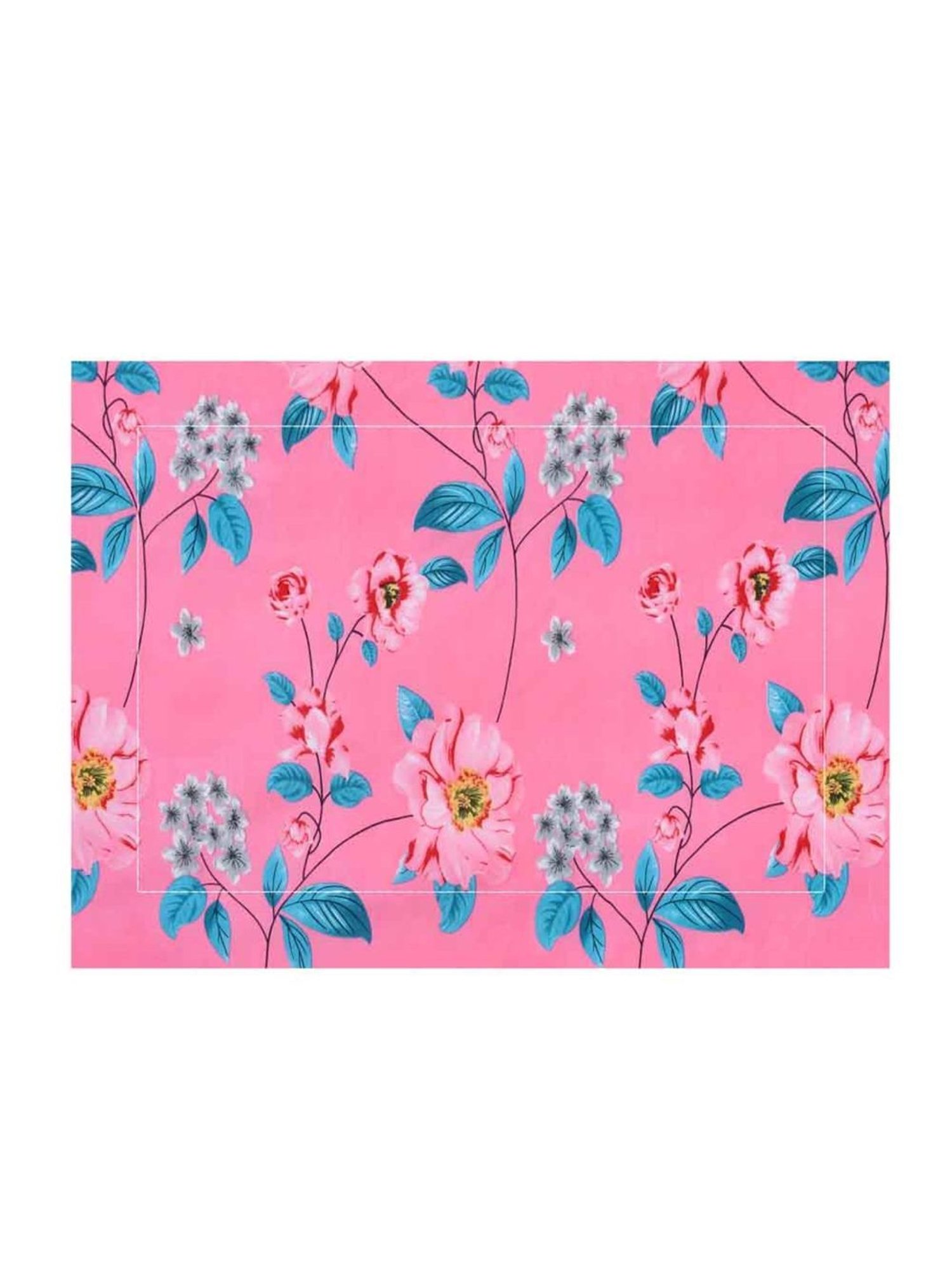 @home Utopia Bloom Floral Pink 110 GSM Cotton Blend Double Bed Sheet with 2 Pillow Covers