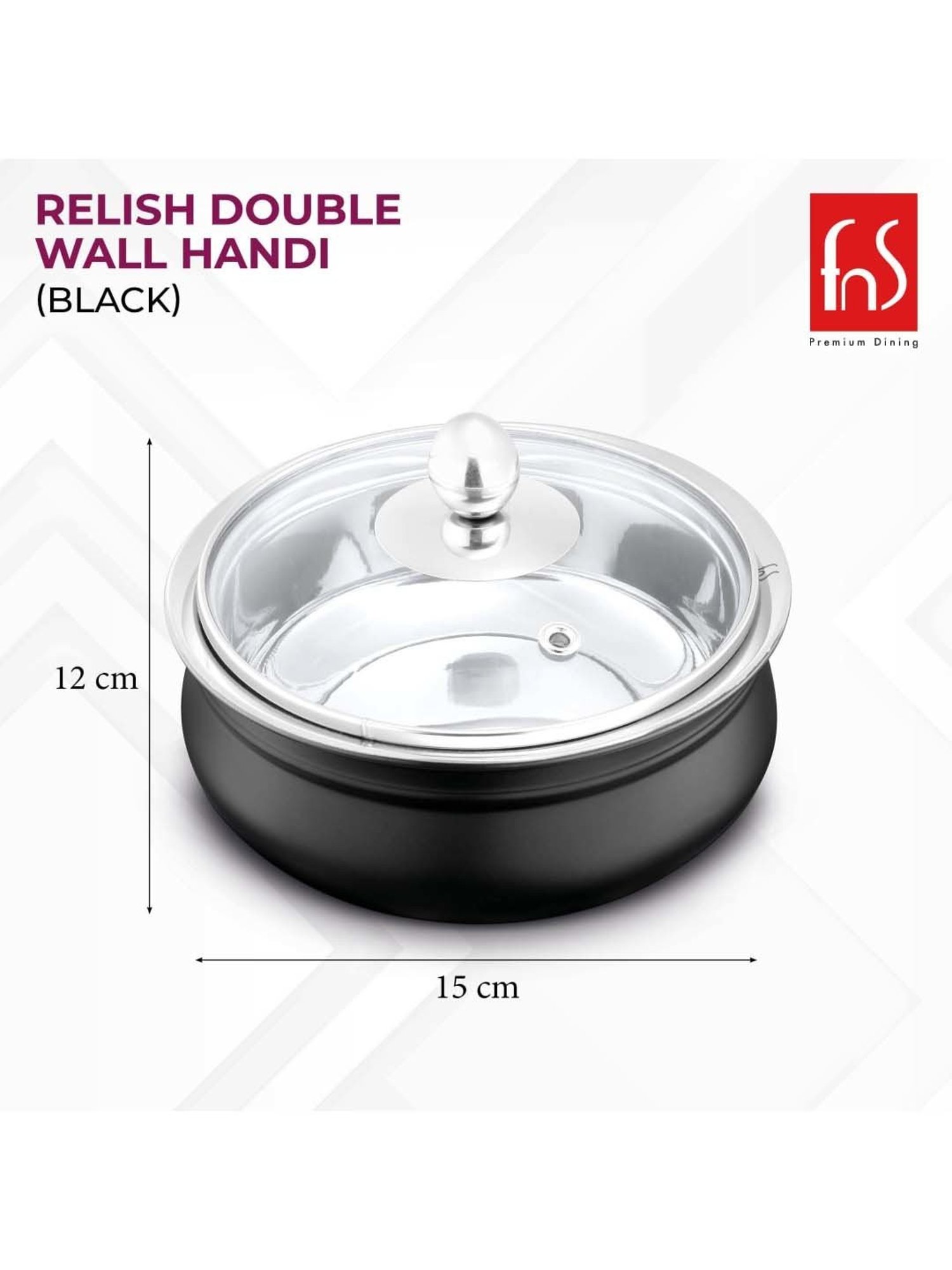 Hawkins Silver & Transparent Stainless Steel 19 cm Gas Compatible Handi With Lid (2 L) - Set of 1