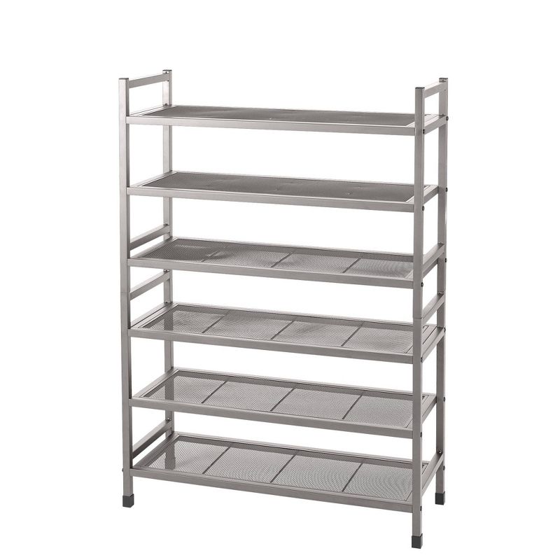 Neatfreak 3 Tier Heavy Duty Stackable Shoe Rack - Brushed Nickel