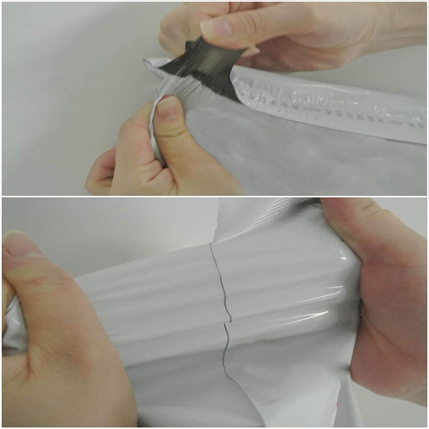 Shop4Mailers 12 x 15.5 Perforated White Glossy Plastic Self Seal Envelopes Poly Bags 2 Mil (500 Pack)