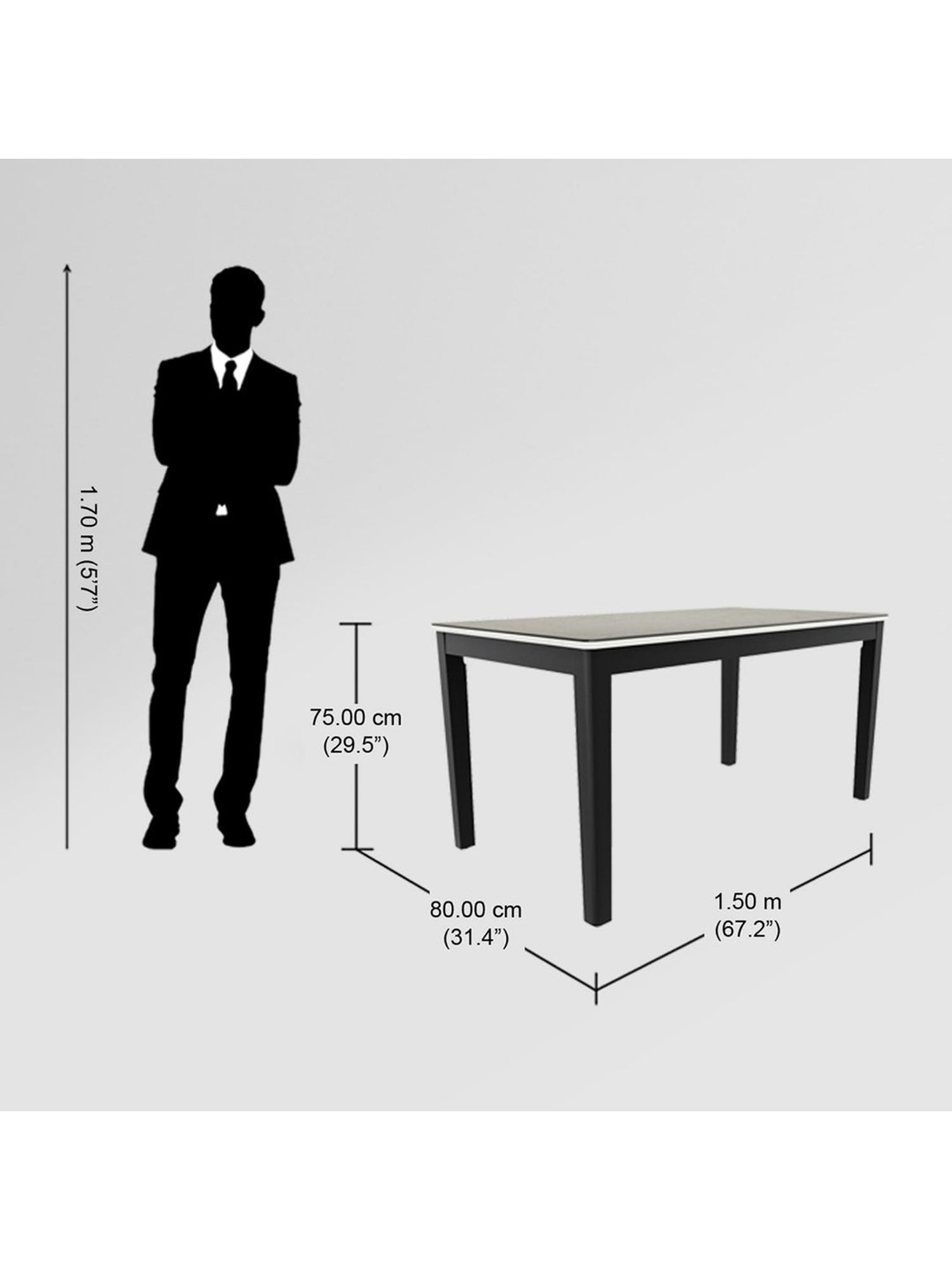 Godrej Interio Wonder Brown Metal 6 Seater Rectangular Dining Table