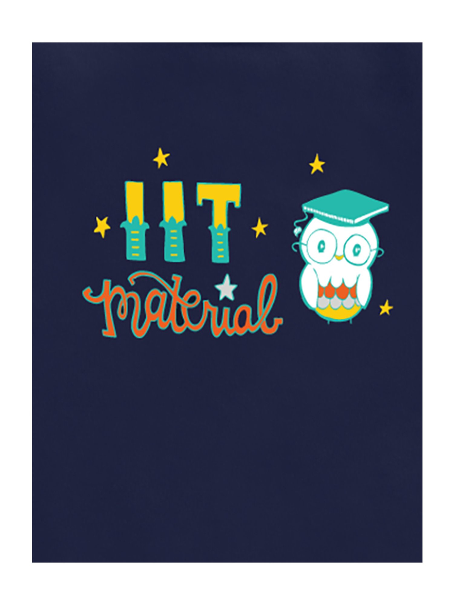Zeezeezoo Kids Navy Blue IIT Material Printed T-shirt