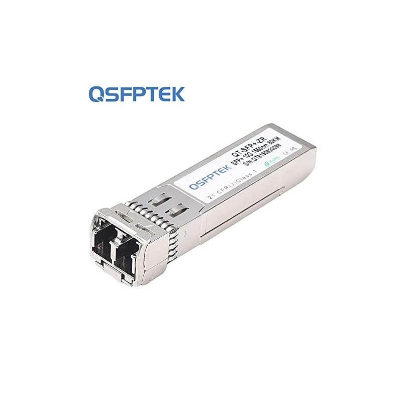 10G SFP+ Module LC Single-Mode Transceiver 10GBASE-ZR for Cisco SFP-10G-ZR, Ubiquiti, Netgear, Mikrotik, D-Link, TP-Link, Broadcom, Linksys (1550nm, 80km, with DDM)