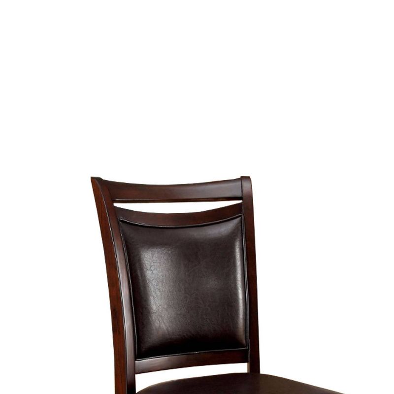 Set of 2 Woodside Transitional Side Chairs with Padded Back and Seat Dark Cherry - Benzara