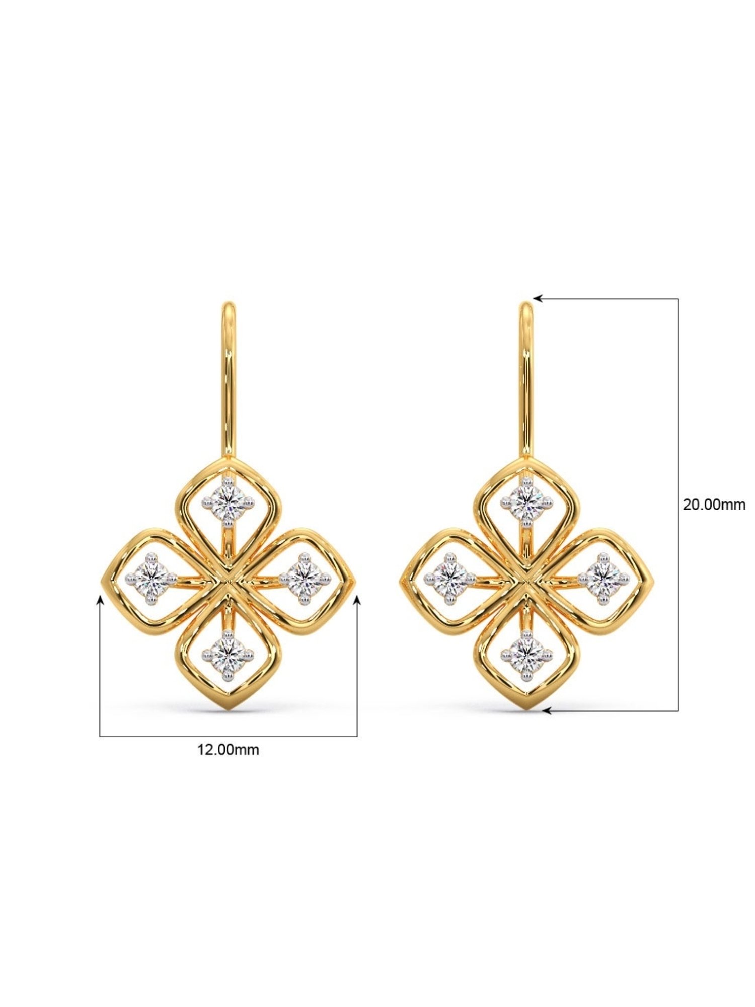 P.C. Chandra Jewellers 18 kt Gold & Diamond Earrings