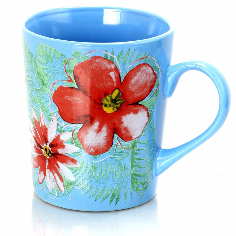 Gibson Home Floral Garden 6 Piece 23 Ounce Assorted Ceramic Cup Set