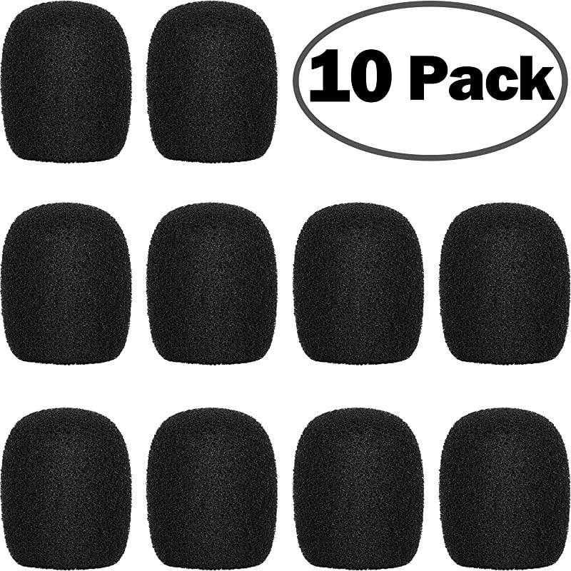Lapel Headset Microphone Windscreens Foam Covers Microphone Covers Mini Size Color Black 10 Pack