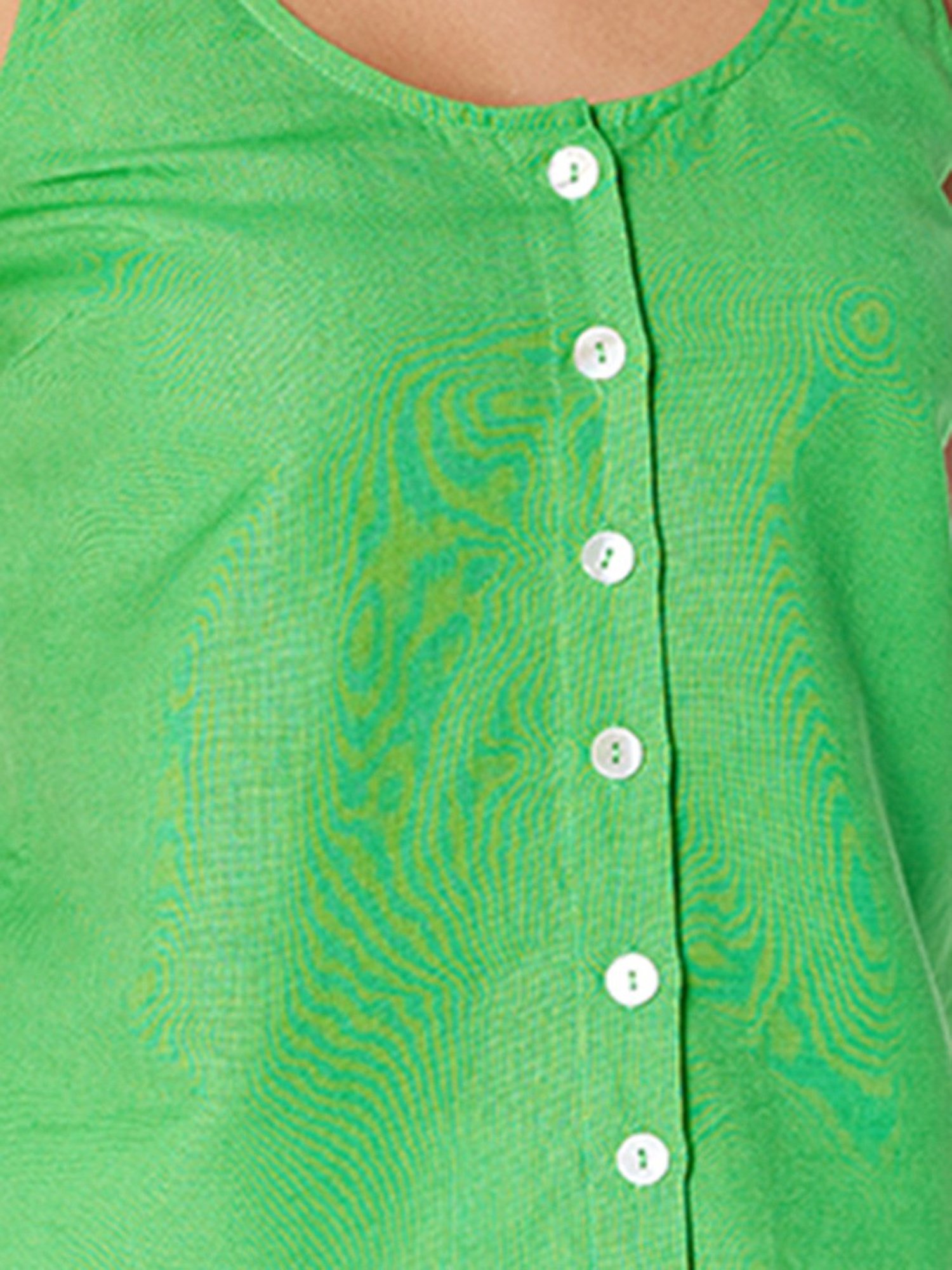 Cover Story Green Regular Fit Top