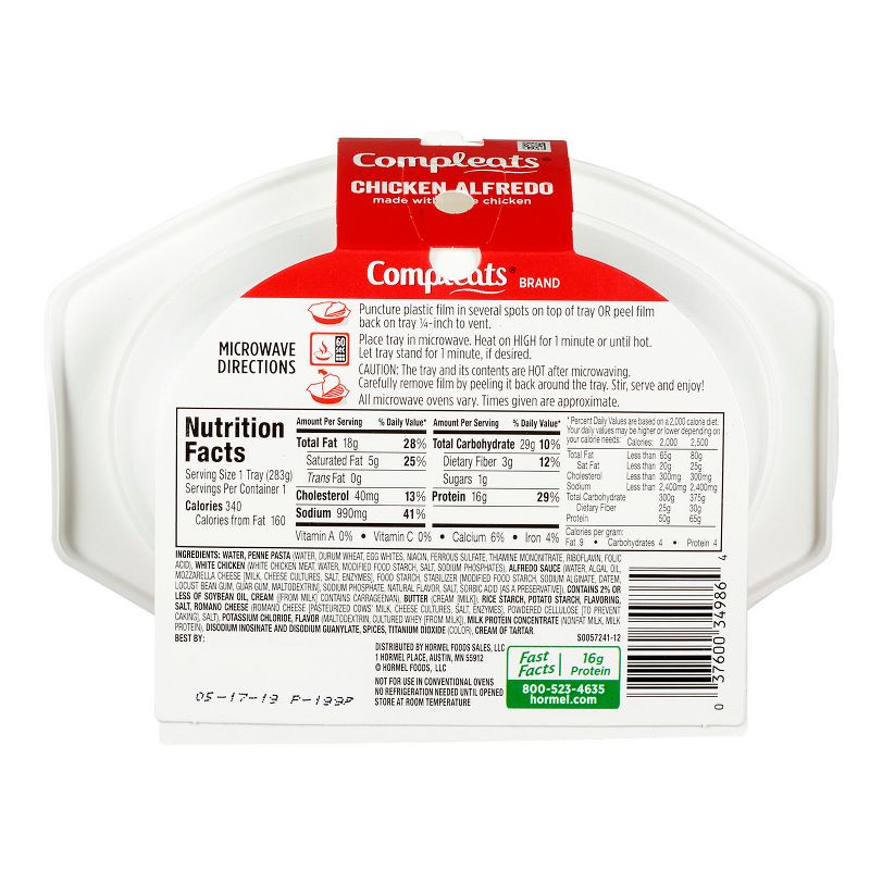 Hormel Compleats Homestyle Chicken Alfredo 10oz