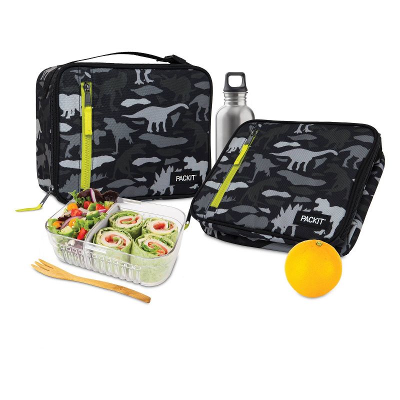 Packit Freezable Classic Lunch Box - Dino Camo Charcoal