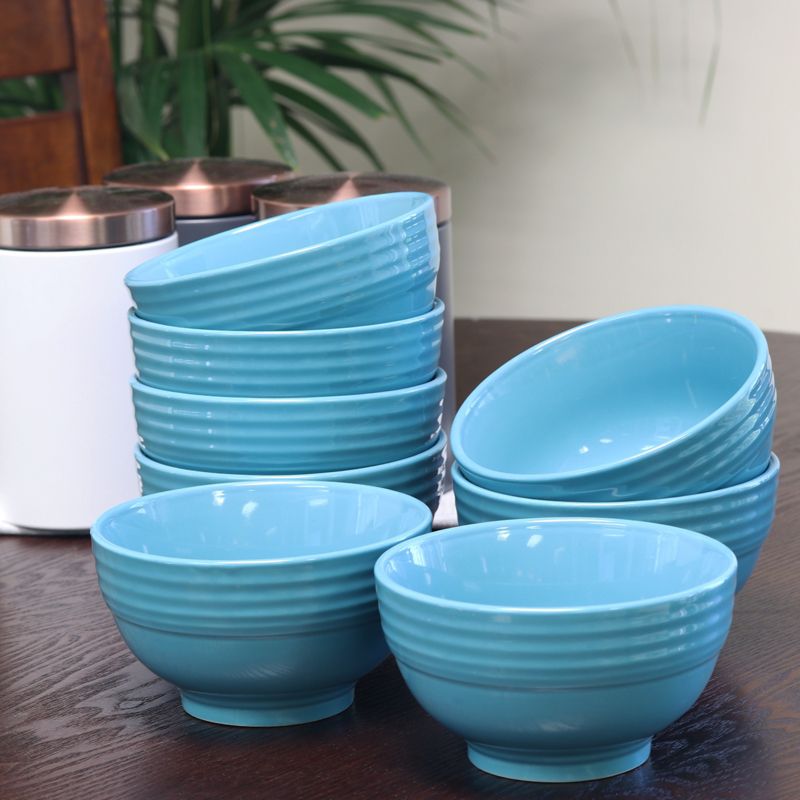 Gibson Plaza Cafe 8 Piece 6" Bowl Set in Turquoise