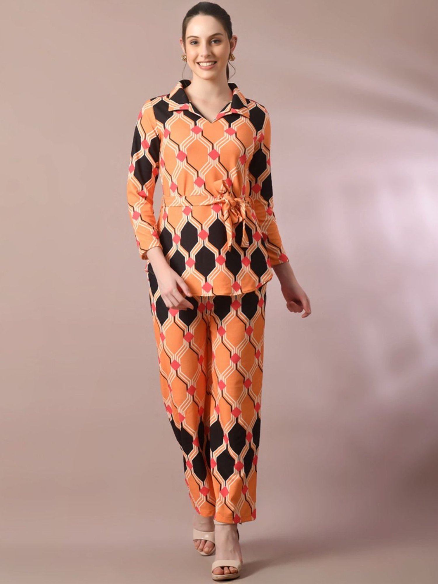 Myshka Multicolored Printed Top Palazzo Set