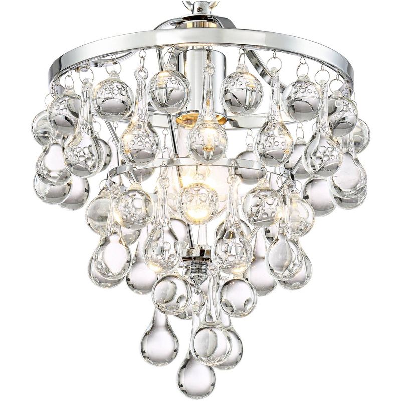 Vienna Full Spectrum Chrome Mini Pendant Light 9 3/4" Wide Modern Clear Glass Drops for Kitchen Island Dining Room