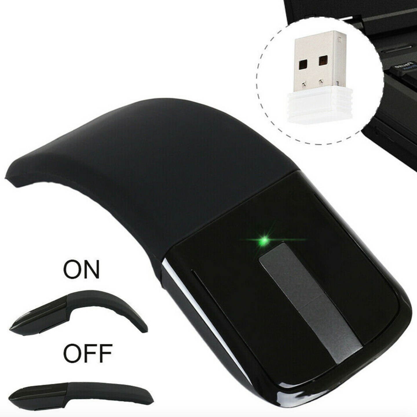 Wireless Foldable Mouse For Microsoft-Surface Arc Touch 3D Computer Mouse 2.4Ghz