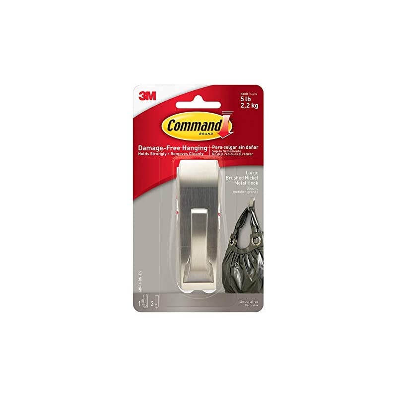 Modern Reflections Metal Hook Large Brushed Nickel 5L6N9V 1Hook 2 Pack