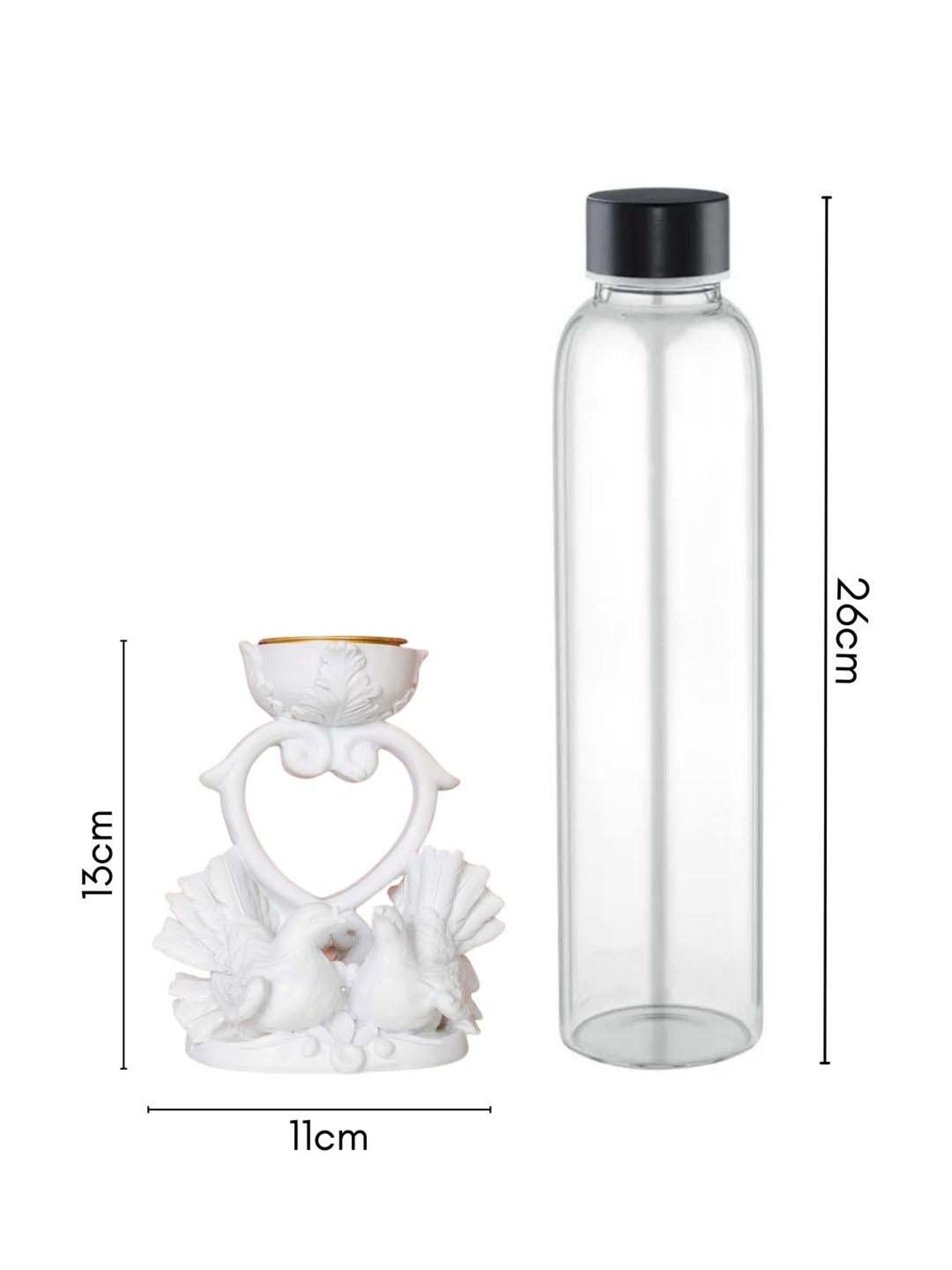 Nestasia Vintage White Resin Made Matte Finish Birds Of Love Decor Showpiece For Gifting 5.11"