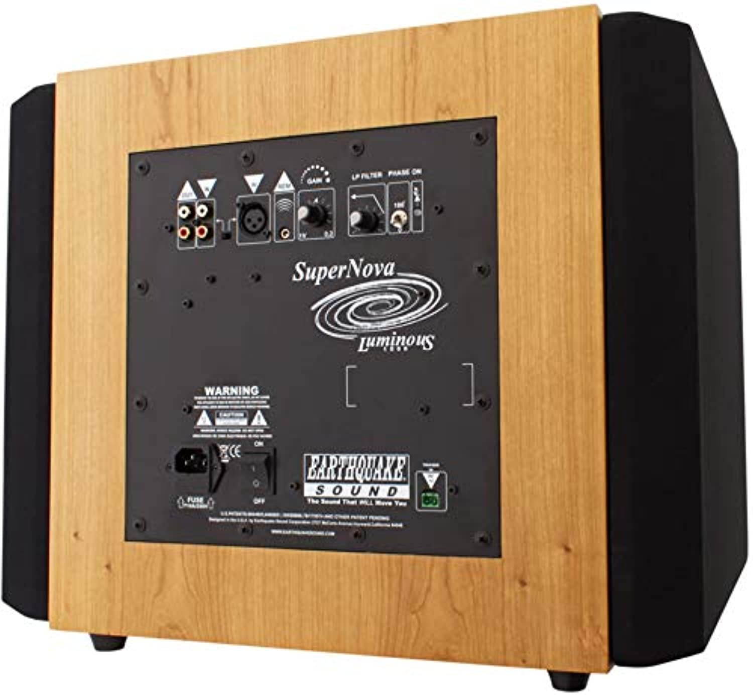 Earthquake Sound Supernova Luminous LU-12 12-Inch Powered Subwoofer with Slaps V2 Passive Radiator, Cherry (LU-12CHERRY)