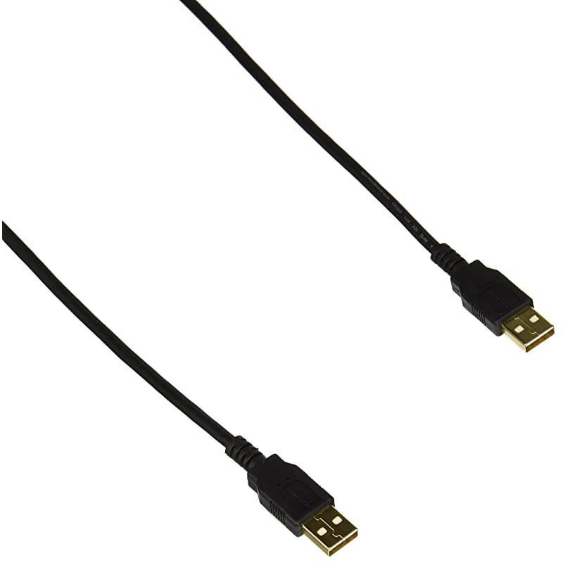 6ft USB 2.0 A Male to A Male 28/24AWG Cable (Gold Plated) - Blackfor Data Transfer Hard Drive Enclosures, Printers, Modems, Cameras and More! (105443)