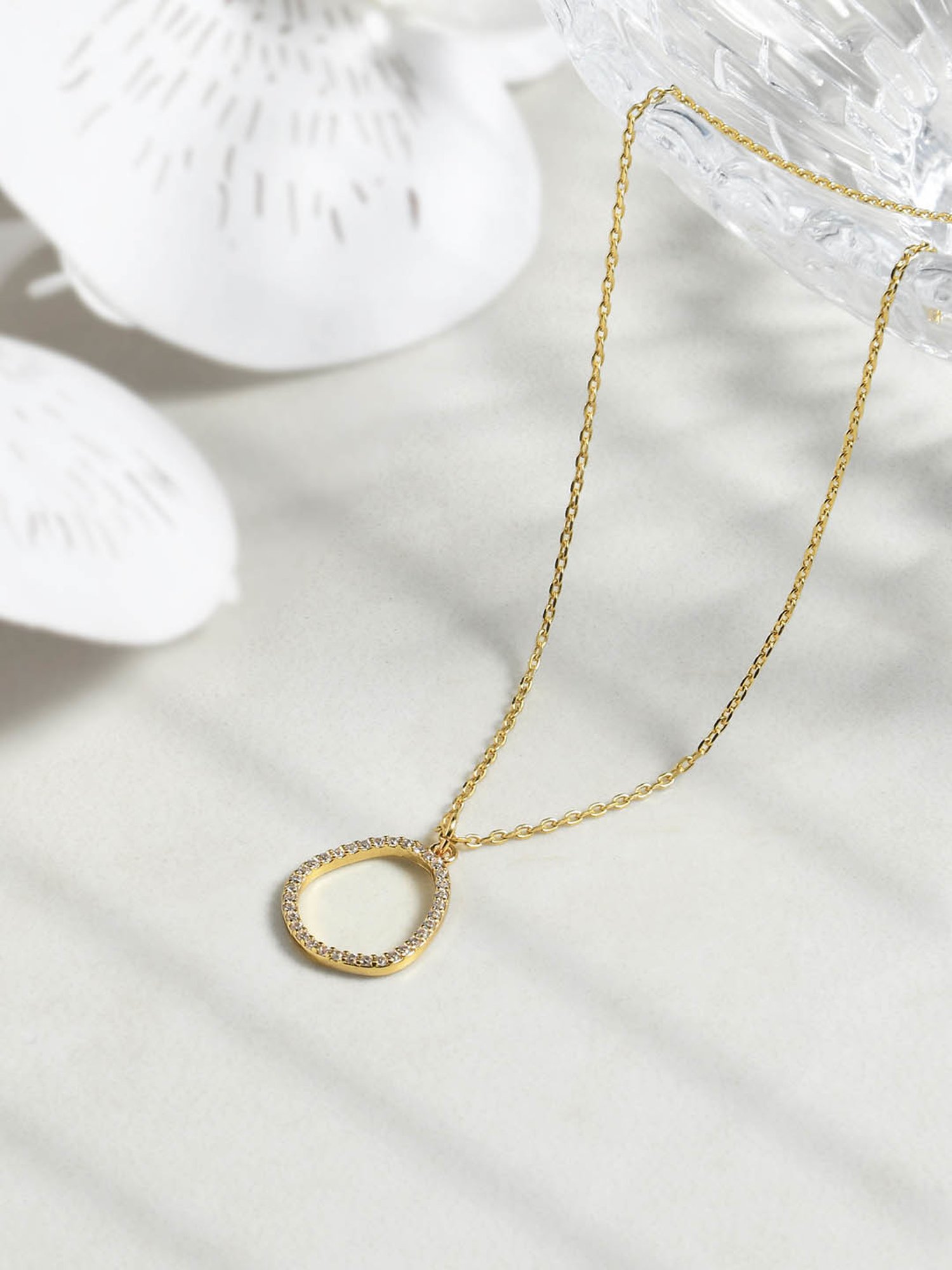 Accessorize London Z Real Gold-plated CZ Sparkle Pendant Necklace for Women