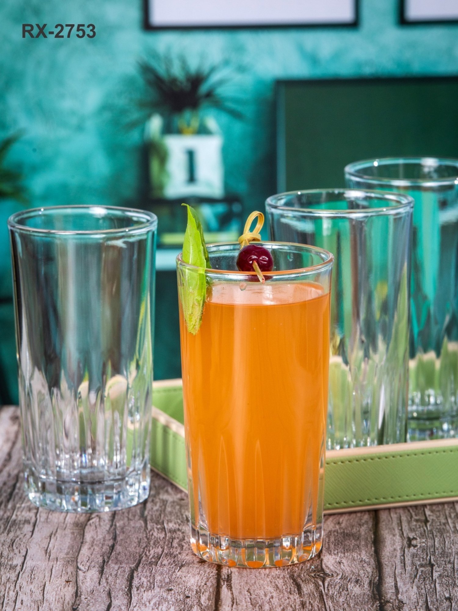 ROXX Transparent Glass Tumbler - Set of 6 (340ml)