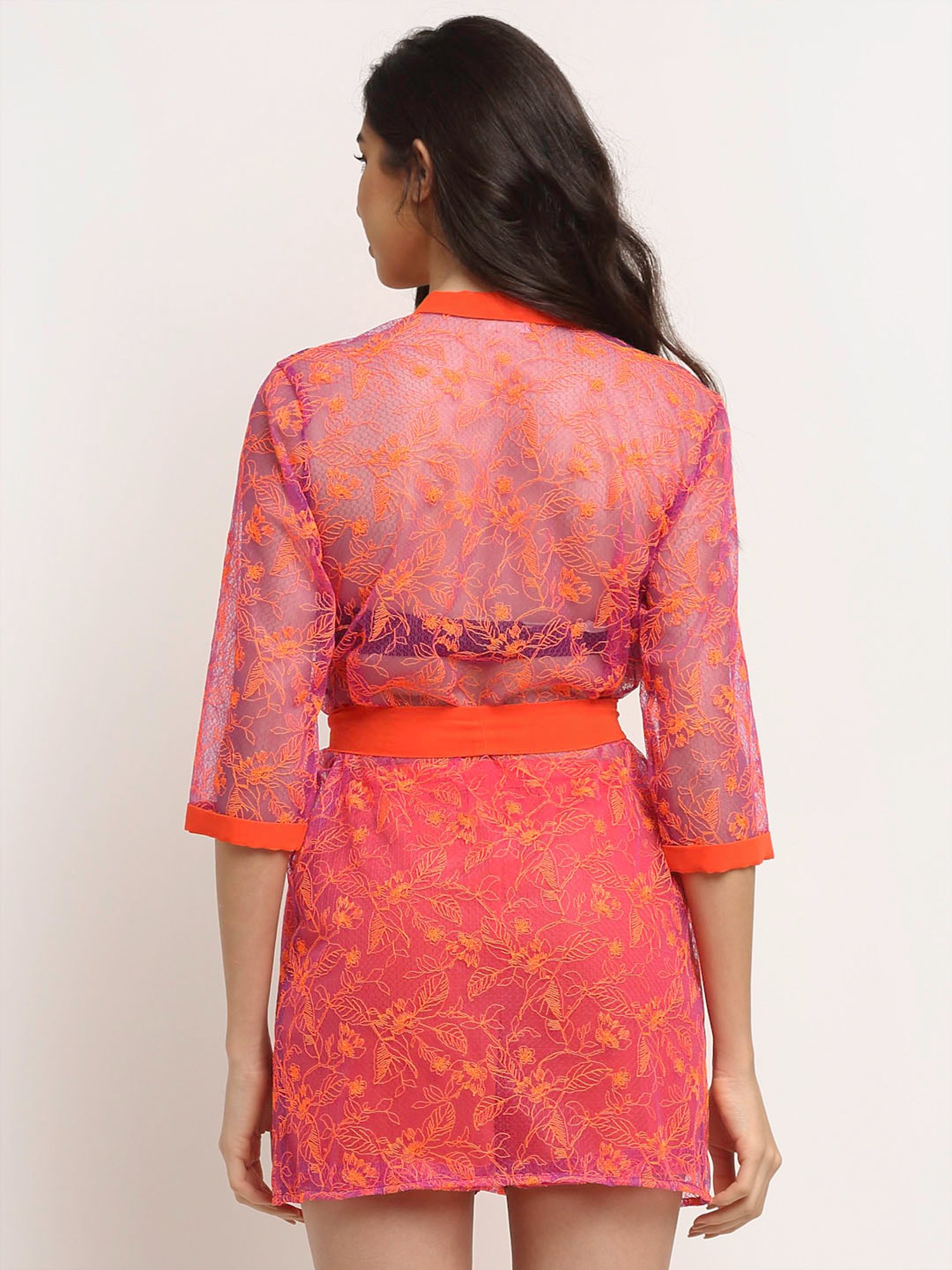 Erotissch Purple Floral Print Beachwear Co-Ord Set