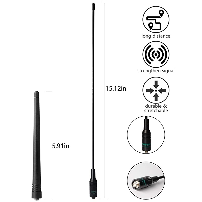 Radio UV5R Dual Band Ham Radio 6 Pack + 1 TIDRADIO Driver Free Programming Cable + 6 TD771 Antennas and Radio Mics + 12 1800mAh Batteries  Walkie Talkie